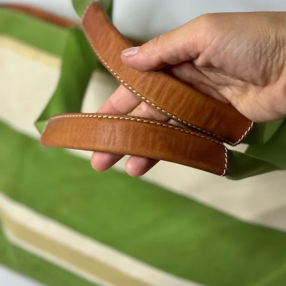 Kate Spade Green and Cream Striped Tote - Picture 5 of 11